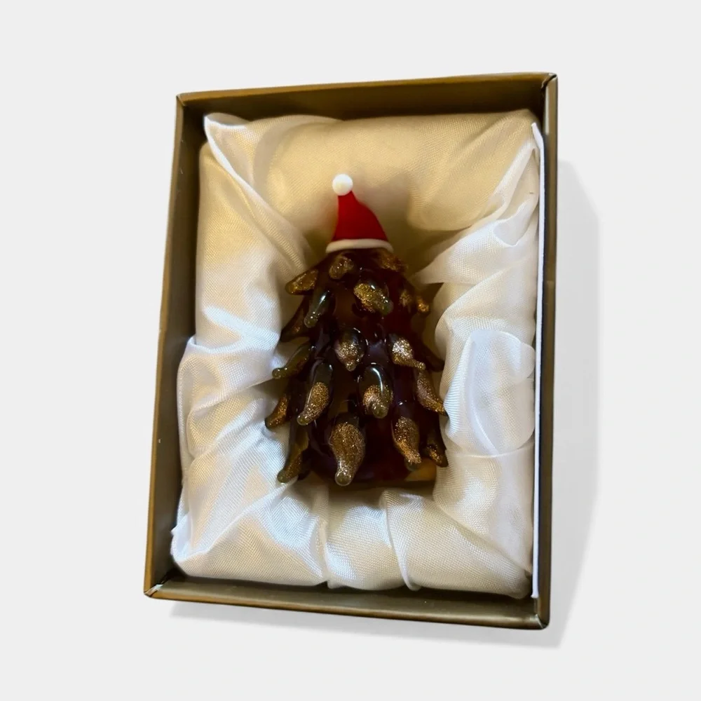 Pier 1 Festive Hedgehog Figurine with Santa Hat NIB